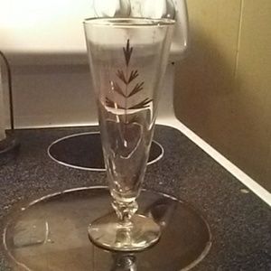 6 tall wheat crystal glasses